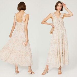 NWT Polo Ralph Lauren Ruffled Floral Sleeveless Crepe Dress‎ Size 16